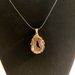 Gold and Brown Natural Stone Necklace